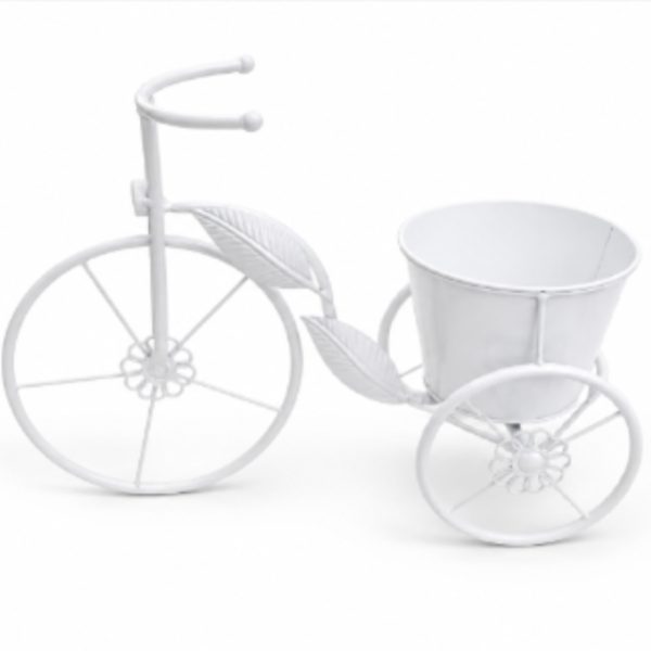 Portavaso bicicletta in metallo bianco