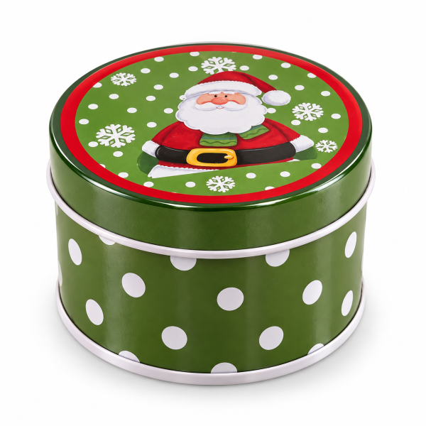 Scatola Natalizia in latta Babbo Natale Christmas Green