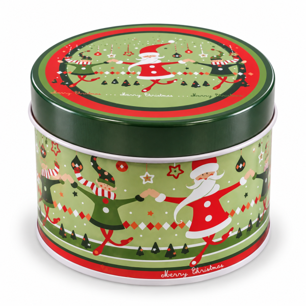 Scatola Natalizia in latta Babbo Natale e Folletti